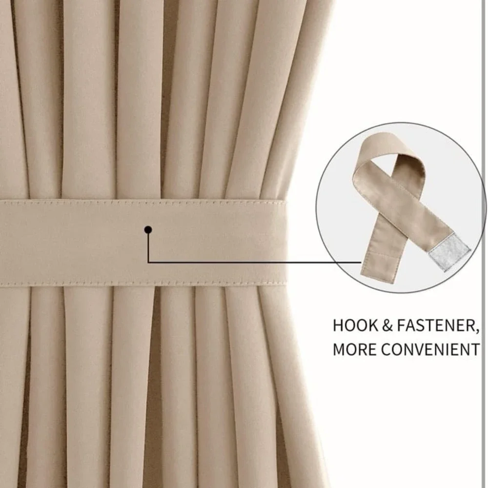 DWCN French Door Curtains – Rod Pocket Thermal Blackout Curtain for Doors with G